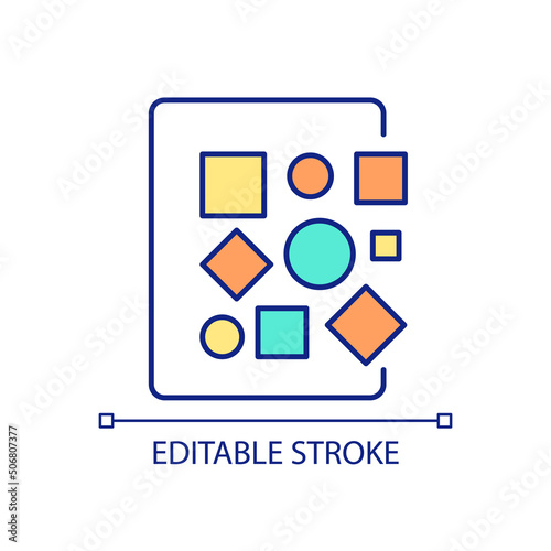 Unstructured data management RGB color icon. Unorganized and inaccurate datasets. Storage system. Isolated vector illustration. Simple filled line drawing. Editable stroke. Arial font used