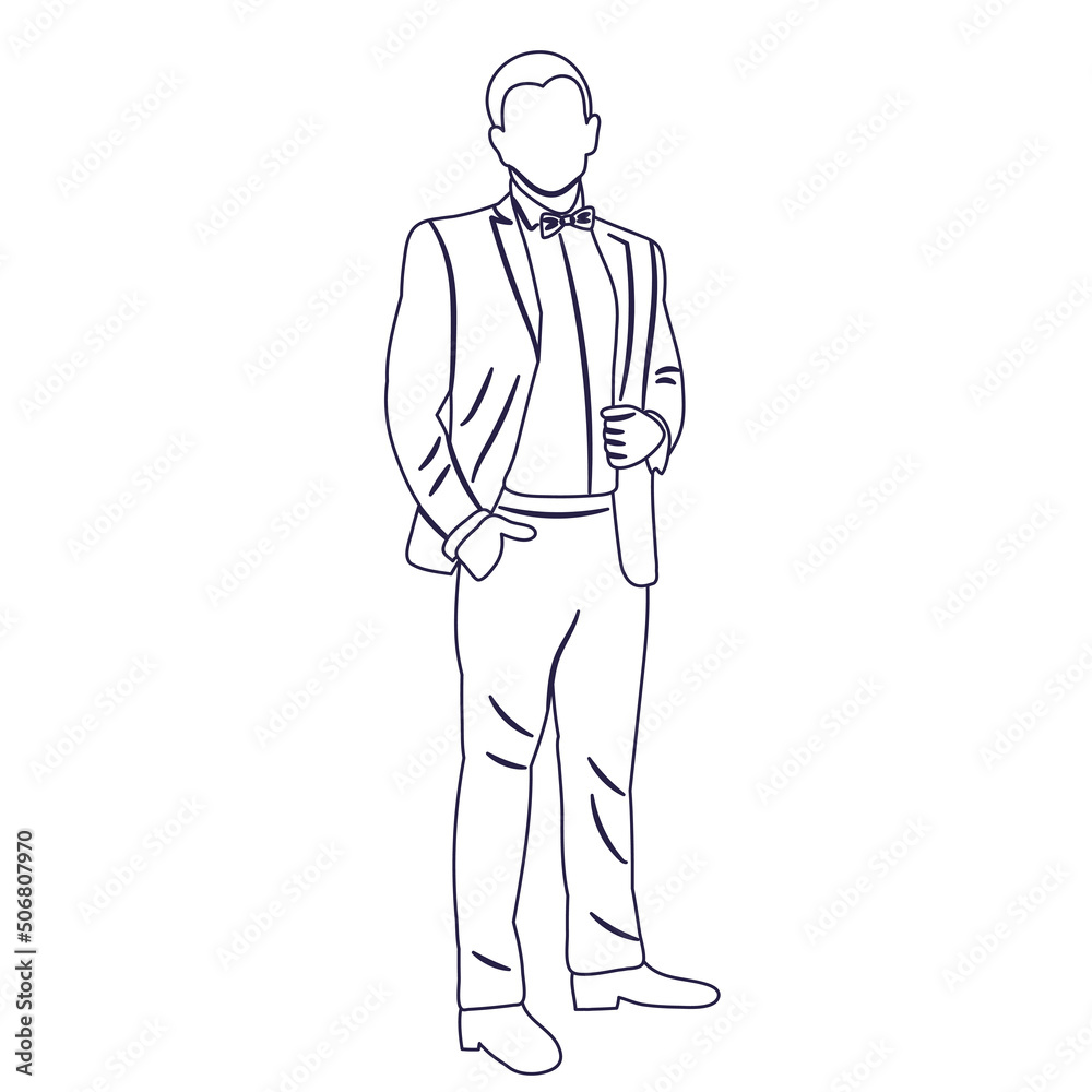 male businessman sketch, outline, isolated, vector male businessman sketch, outline, isolated, vector