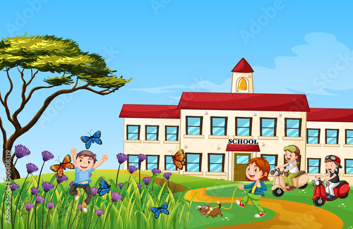 Children playing outdoor park