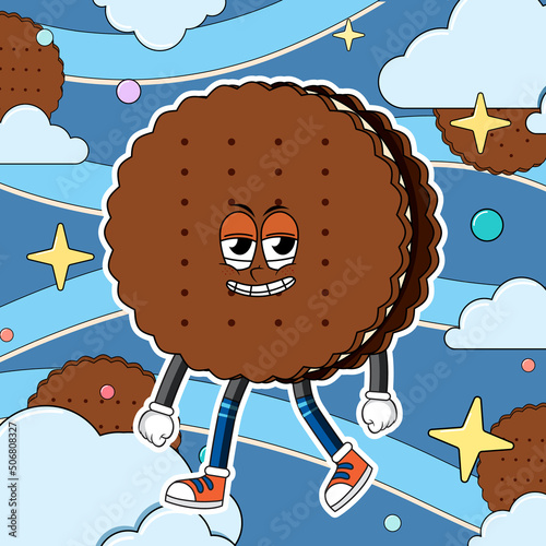 Funny cookie cartoon character