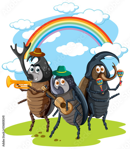 A beetle music band cartoon character