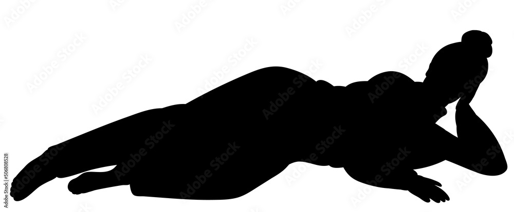 woman lies silhouette, on white background, isolated, vector woman lies silhouette, on white background, isolated, vector