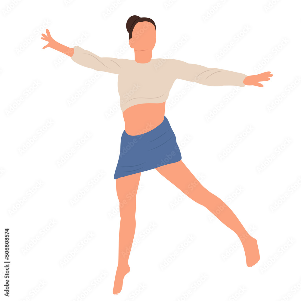 woman jumping in flat design isolated, vector woman jumping in flat design isolated, vector