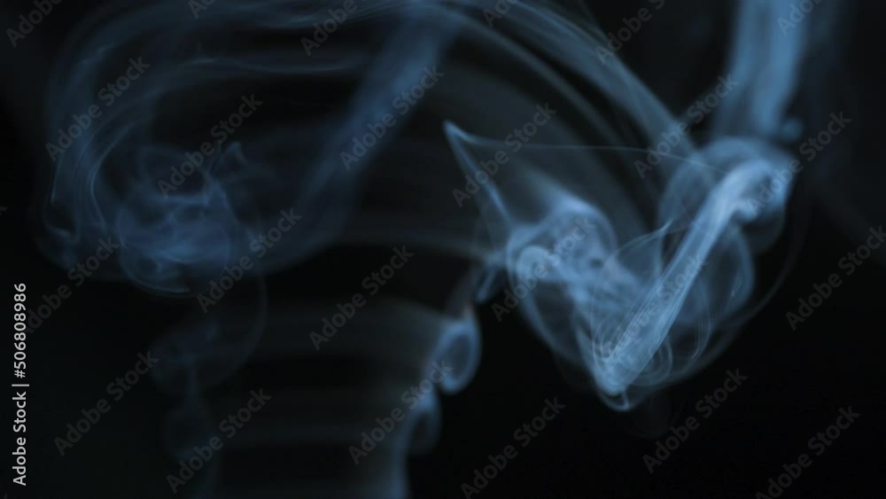 Abstract smoke rises up in beautiful swirls on a black background. Slow motion Abstract smoke rises up in beautiful swirls on a black background. Slow motion