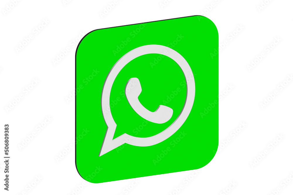 WhatsApp. Whats App. Phone icon in white and green square color. White