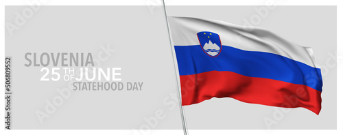 Free Download Slovenia statehood day greeting card, banner with template text vector illustration - GFXLoad
