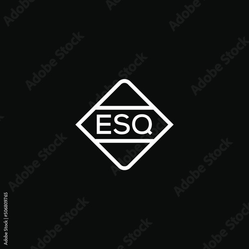  ESQ 3 letter design for logo and icon.vector illustration with black background.ESQ monogram logo. photo