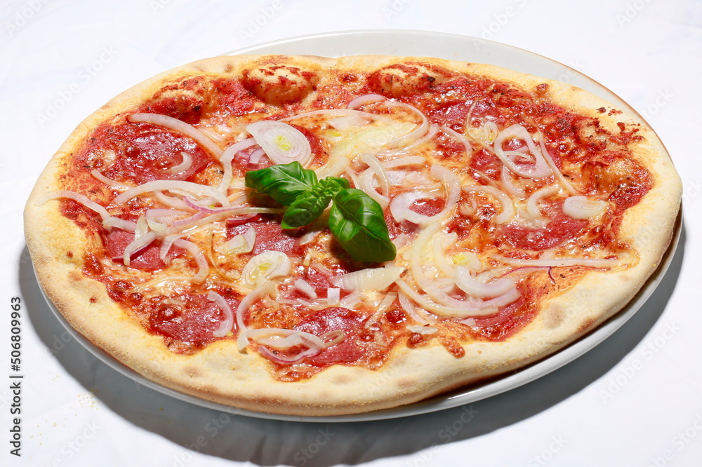 Pizza Salami Zwiebeln
