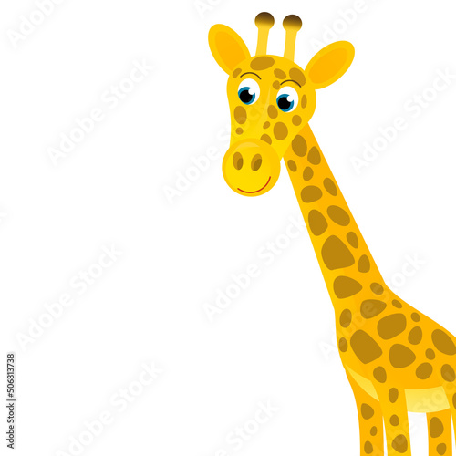 cartoon scene with giraffe on white background