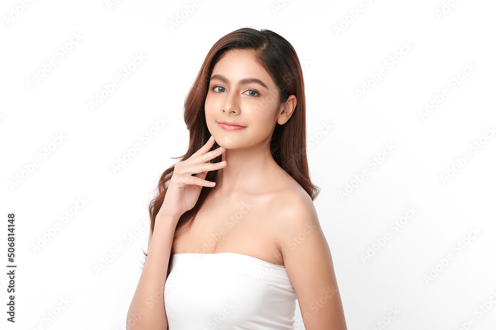 Beautiful young asian woman with clean fresh skin on white background, Face care, Facial treatment, Cosmetology, beauty and spa, Asian women portrait. Beautiful young asian woman with clean fresh skin on white background, Face care, Facial treatment, Cosmetology, beauty and spa, Asian women portrait.