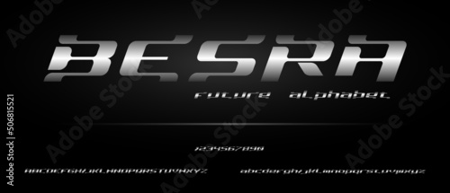 Besra, abstract modern alphabet font with urban style template