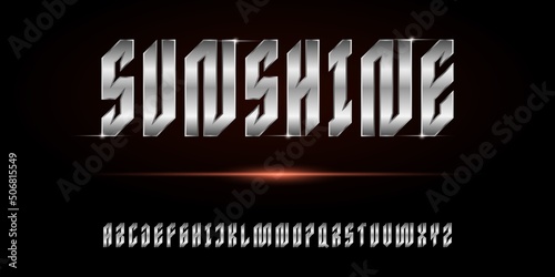 Digital modern condensed alphabet with urban style template