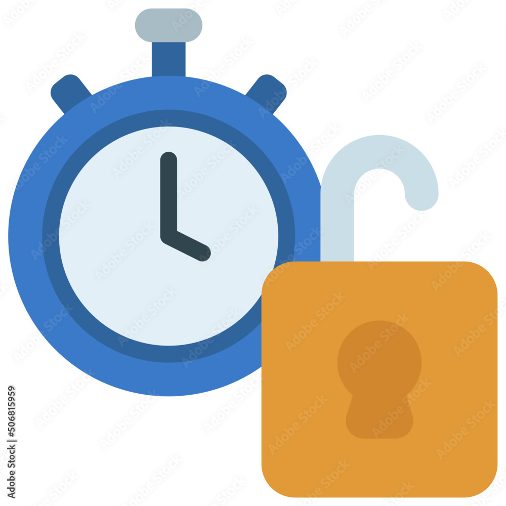 Obraz premium Unlocked Time Icon