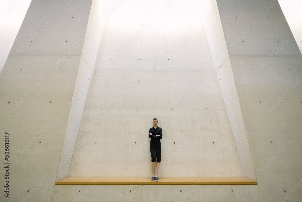 Business woman portrait in modern minimalistic design interior