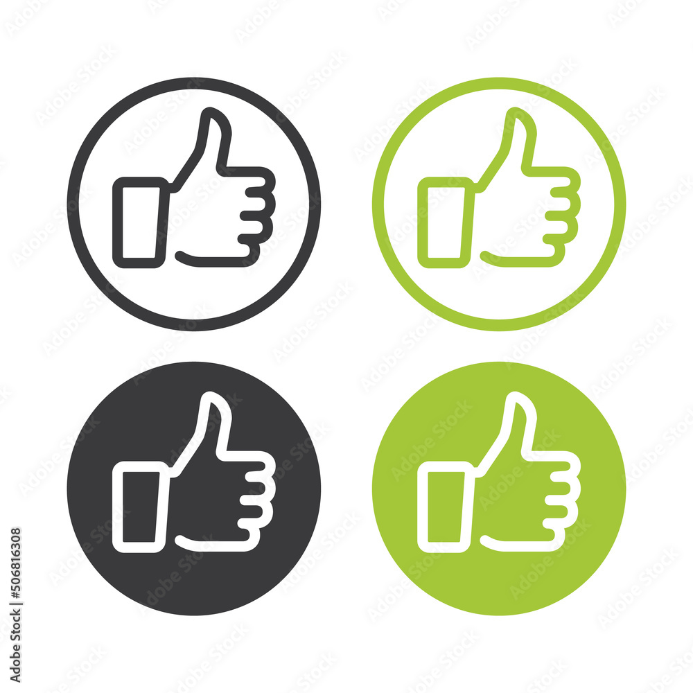 Thumb up flat icon, vector illustration. Thumb up flat icon, vector illustration.