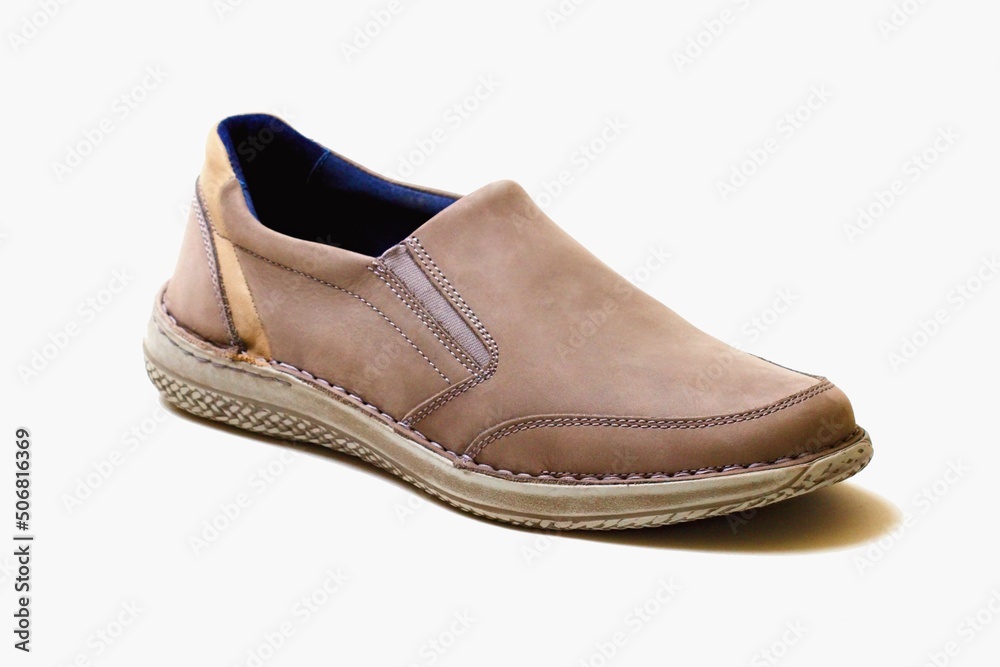 Men's fashionable leather shoe on a white background Men's fashionable leather shoe on a white background