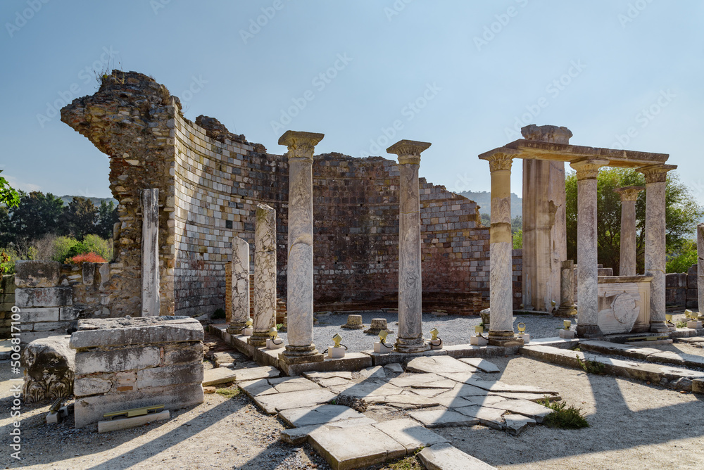Scenic ruins of the Church of Mary in Ephesus (Efes)
