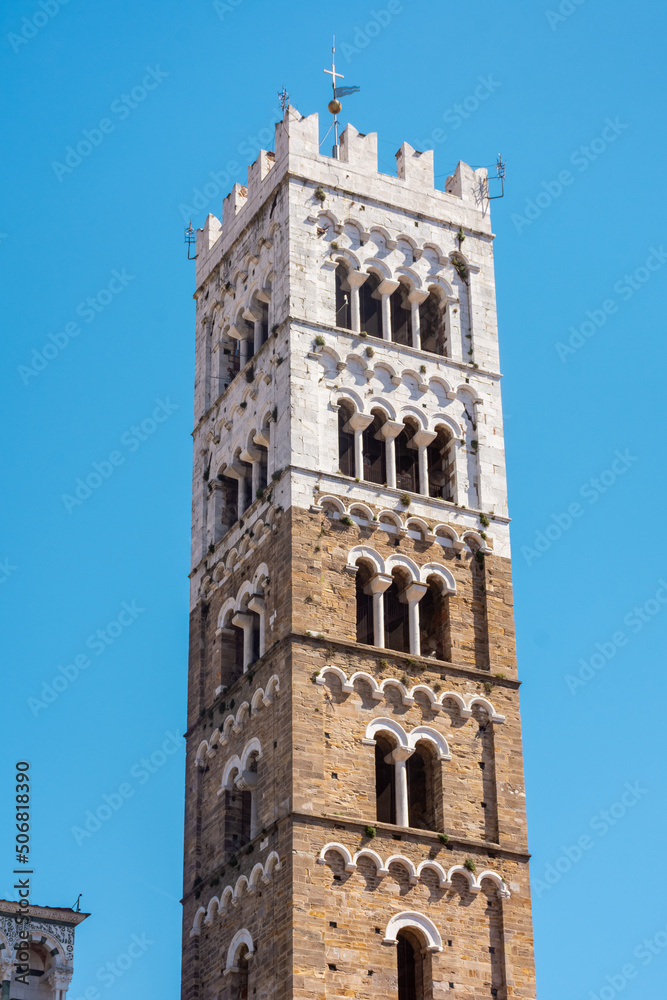 Belltower of  Lucca Cathedral, Tuscany, Italy
