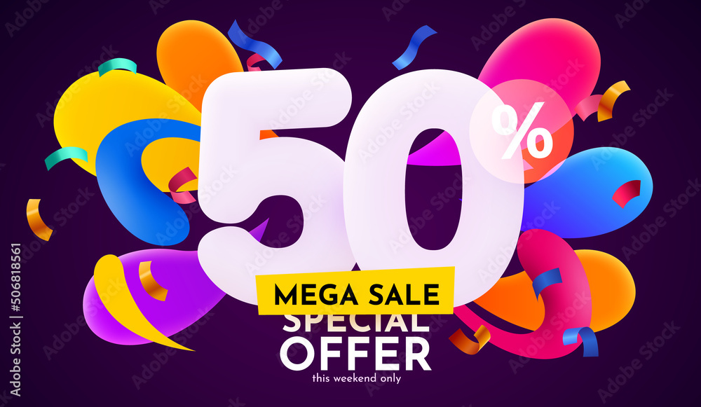 40 percent Off. Discount creative composition. 3d sale symbol with decorative objects. Sale banner and poster.