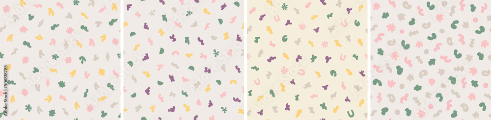 Collection of abstract seamless pattern. Simple organic shapes Collection of abstract seamless pattern. Simple organic shapes
