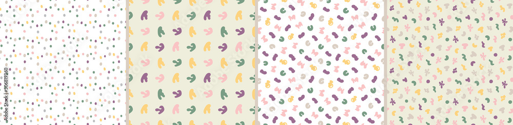 Set of seamless patterns. Colorful surface design Set of seamless patterns. Colorful surface design
