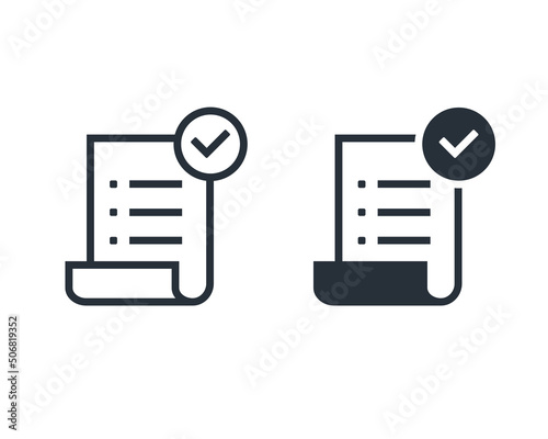 Paper task check mark. Vector illustration