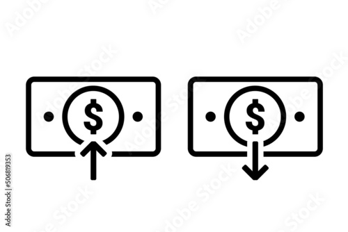 Withdrawal and deposit icon. Vector illustration