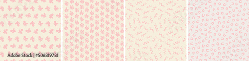 Set of seamless patterns. Colorful surface design