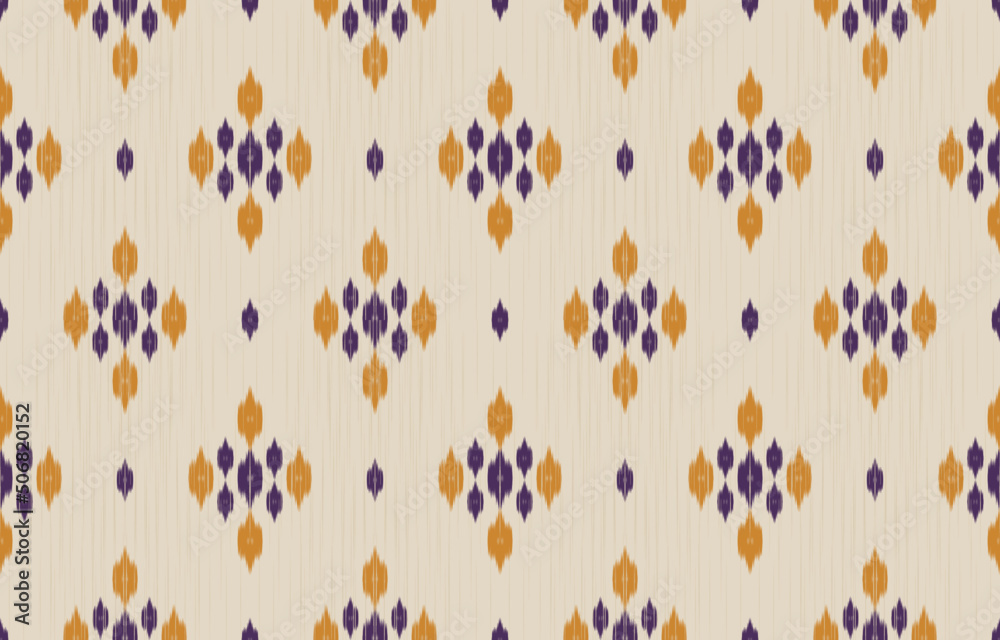 Beautiful ethnic pattern art. Ikat seamless pattern in tribal. Fabric Indian style. Design for background, wallpaper, vector illustration, fabric, clothing, carpet, textile, batik, embroidery. - obrazy, fototapety, plakaty 