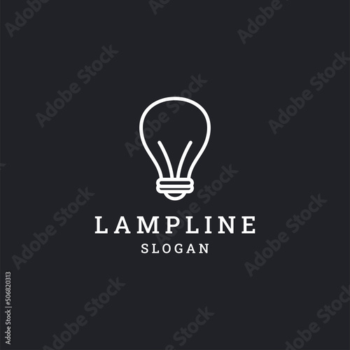 Lamp logo icon flat design template 