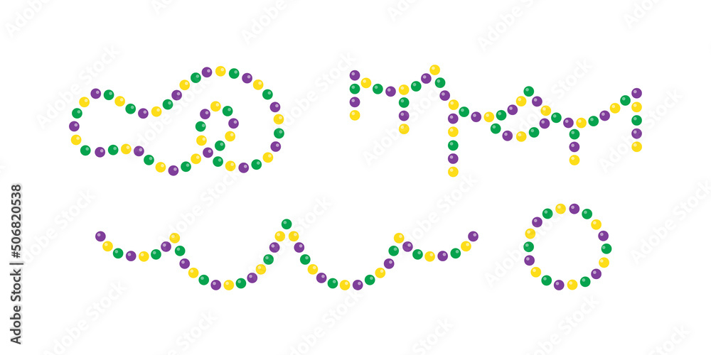 Stockvektorbilden Set of decorative elements multicolored beads