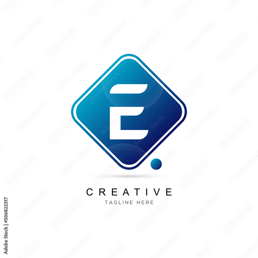 initial letter E logo design with square framed and dot element. E logo design vector illustration company. initial letter E logo design with square framed and dot element. E logo design vector illustration company.