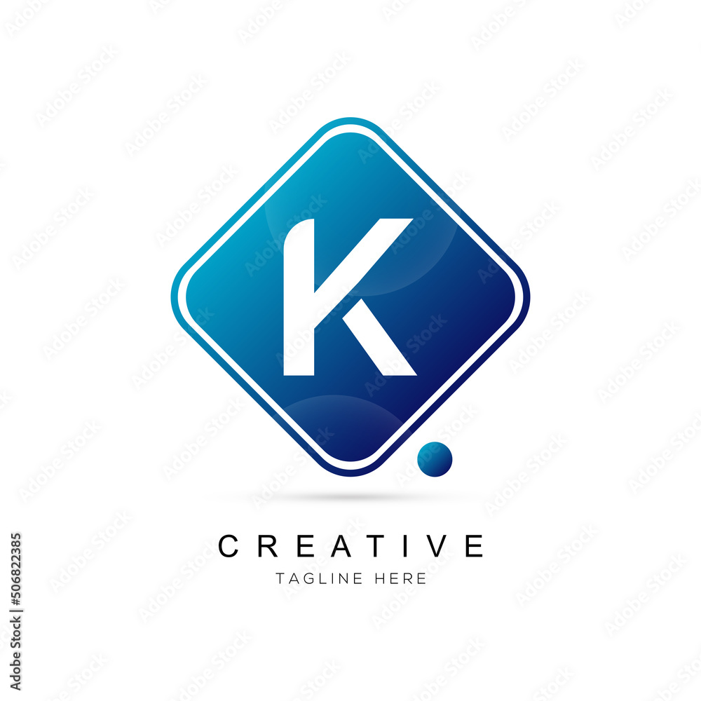 initial letter K logo design with square framed and dot element. K logo design vector illustration company. initial letter K logo design with square framed and dot element. K logo design vector illustration company.