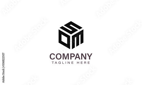 Letter SOM Logo, Three Letter Logo, Alphabet S O M Hexagon Shape Vector Icon Template