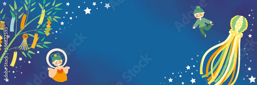 七夕　デザイン背景　織姫と彦星