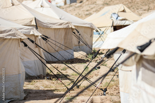 Refugees trying to escape the war under the new Taliban Control in a refugee camp just outside Kabul in May 2022