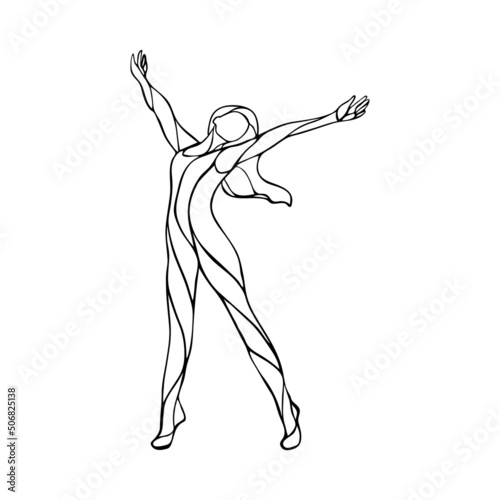 Healthy Life Logo Arm raised woman figure abstract outline silhouette illustration
