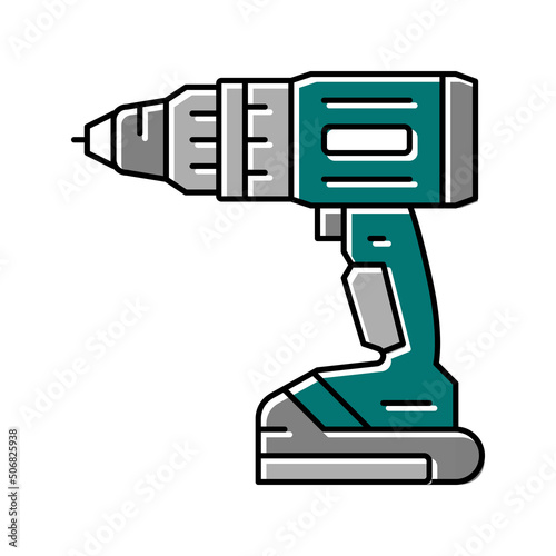 drill device color icon vector illustration