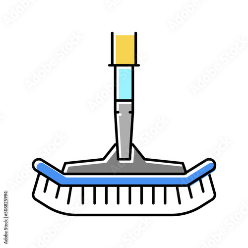 vacuum pool brush color icon vector illustration