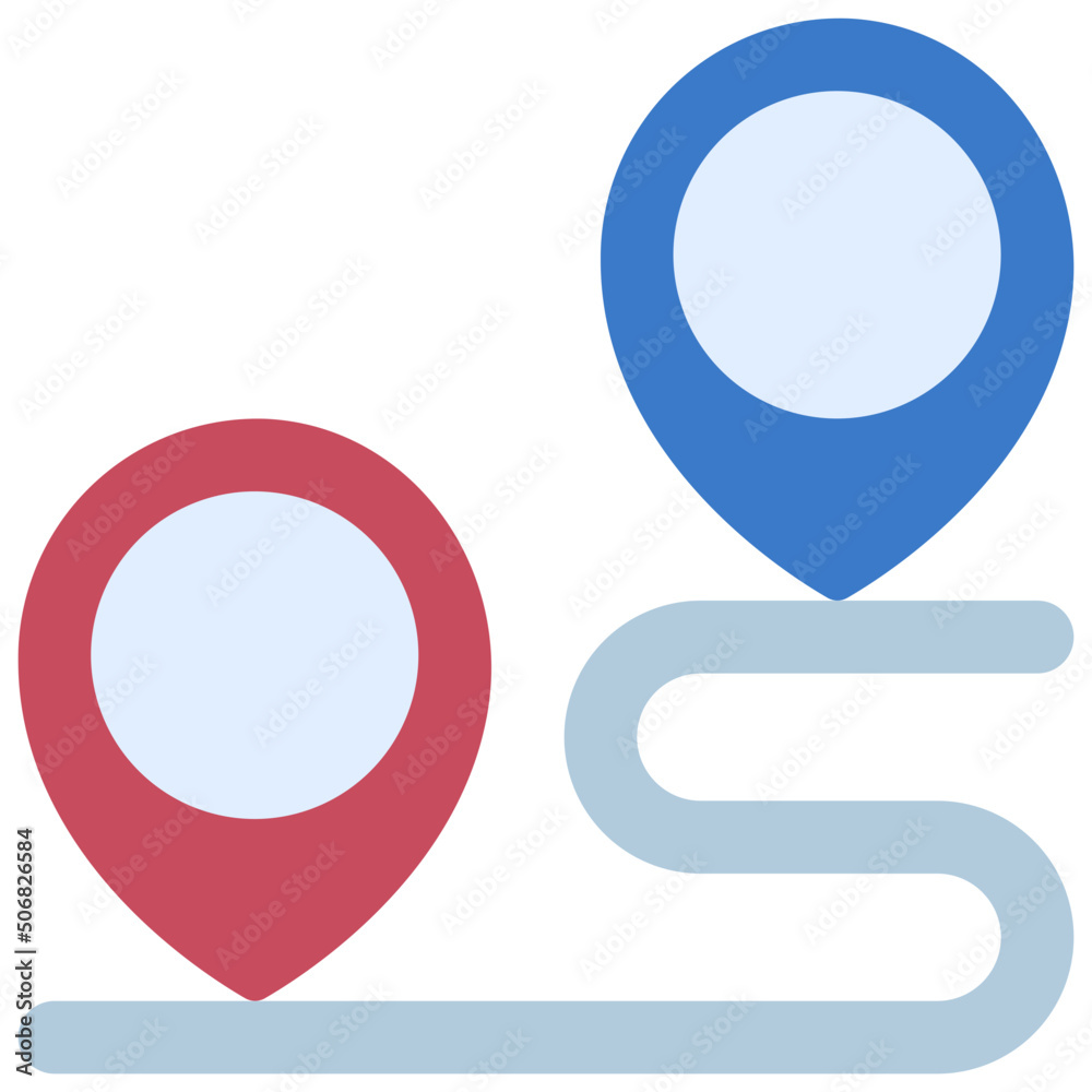 Journey Location Pins Icon Journey Location Pins Icon