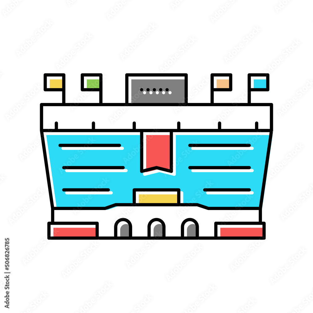 stadium soccer color icon vector illustration