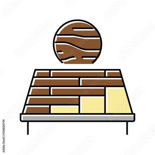 wooden roof color icon vector illustration