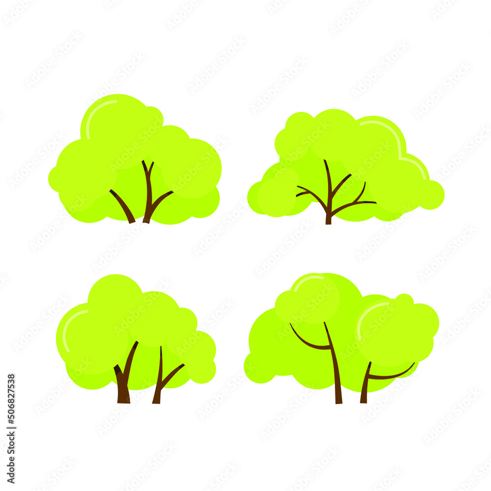 Fototapeta premium Set of two vector green bushes