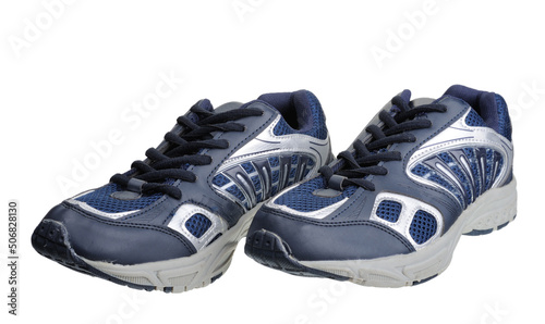 Pair of light sports men's shoes, isolated on white background