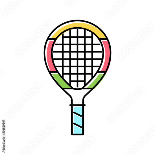 junior tennis racquet color icon vector illustration