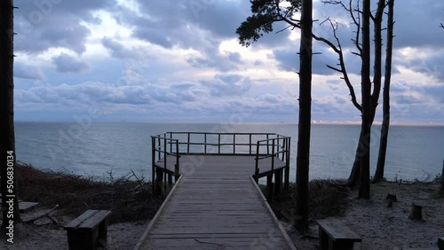 Baltic seashore view from viewpoint near Klaipeda in Lithuania , at the place named 