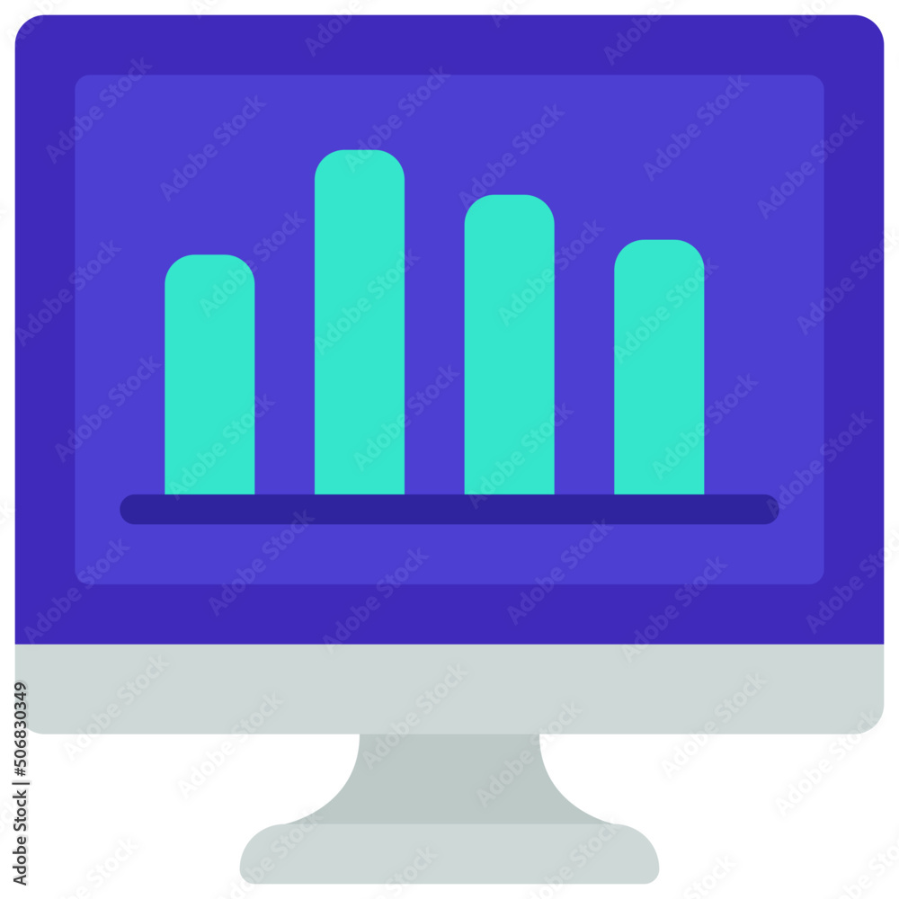 Computer Bar Chart Icon Computer Bar Chart Icon