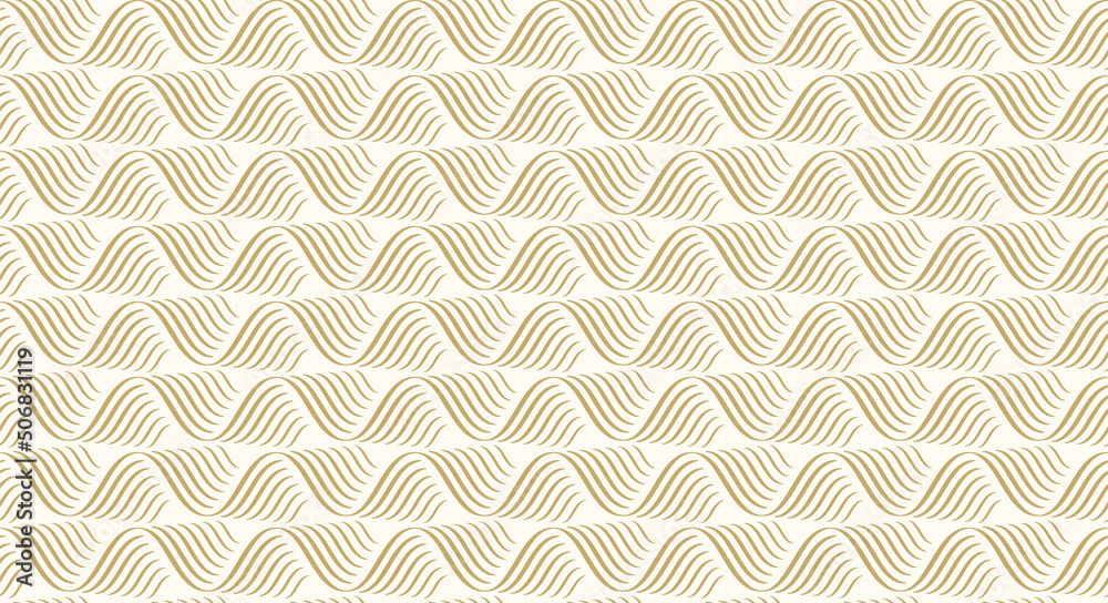 Pattern seamless abstract wave background stripe gold luxury color and line. Geometric wavy line vector illustration. Christmas background