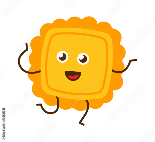 Funny Pasta Cartoon Character. Italian Macaroni. Vector illustration