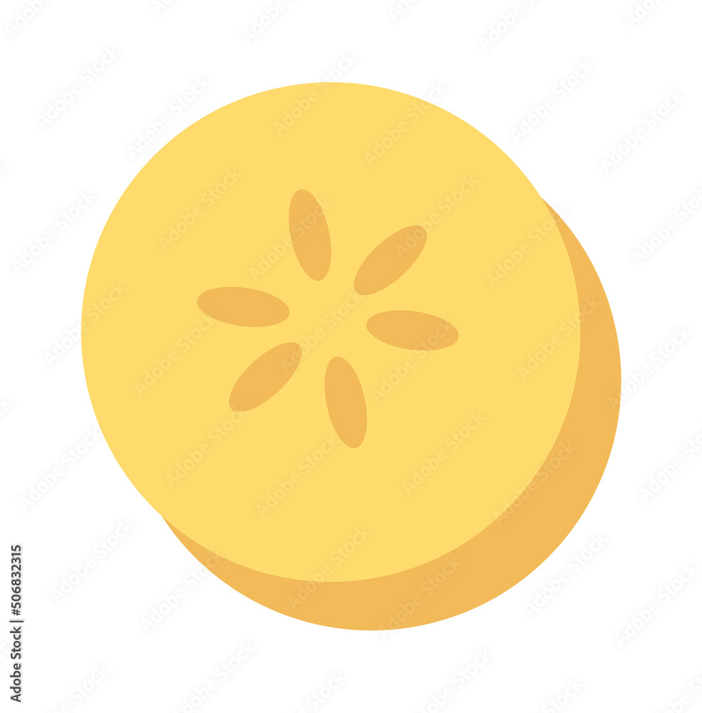 Fototapeta premium Slice of banana fruit. Vector illustration